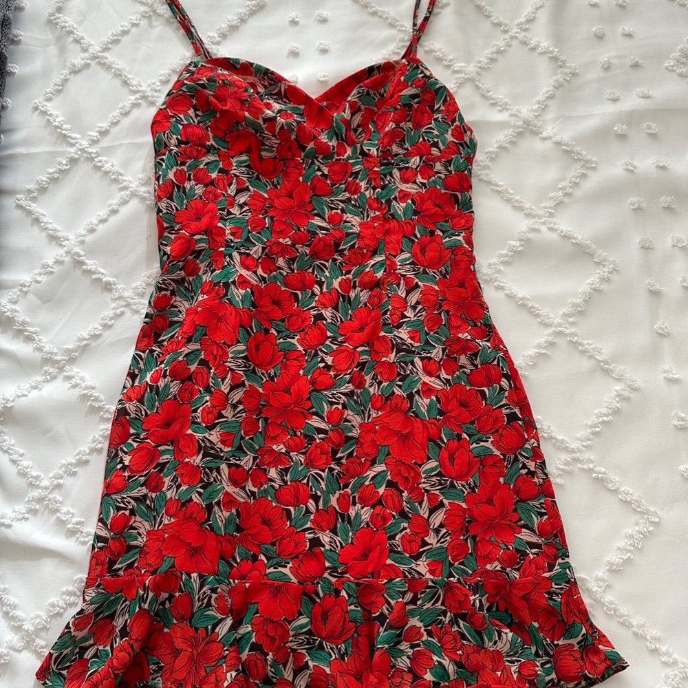 superdown Red Floral Mini Dress - Picture 2 of 5